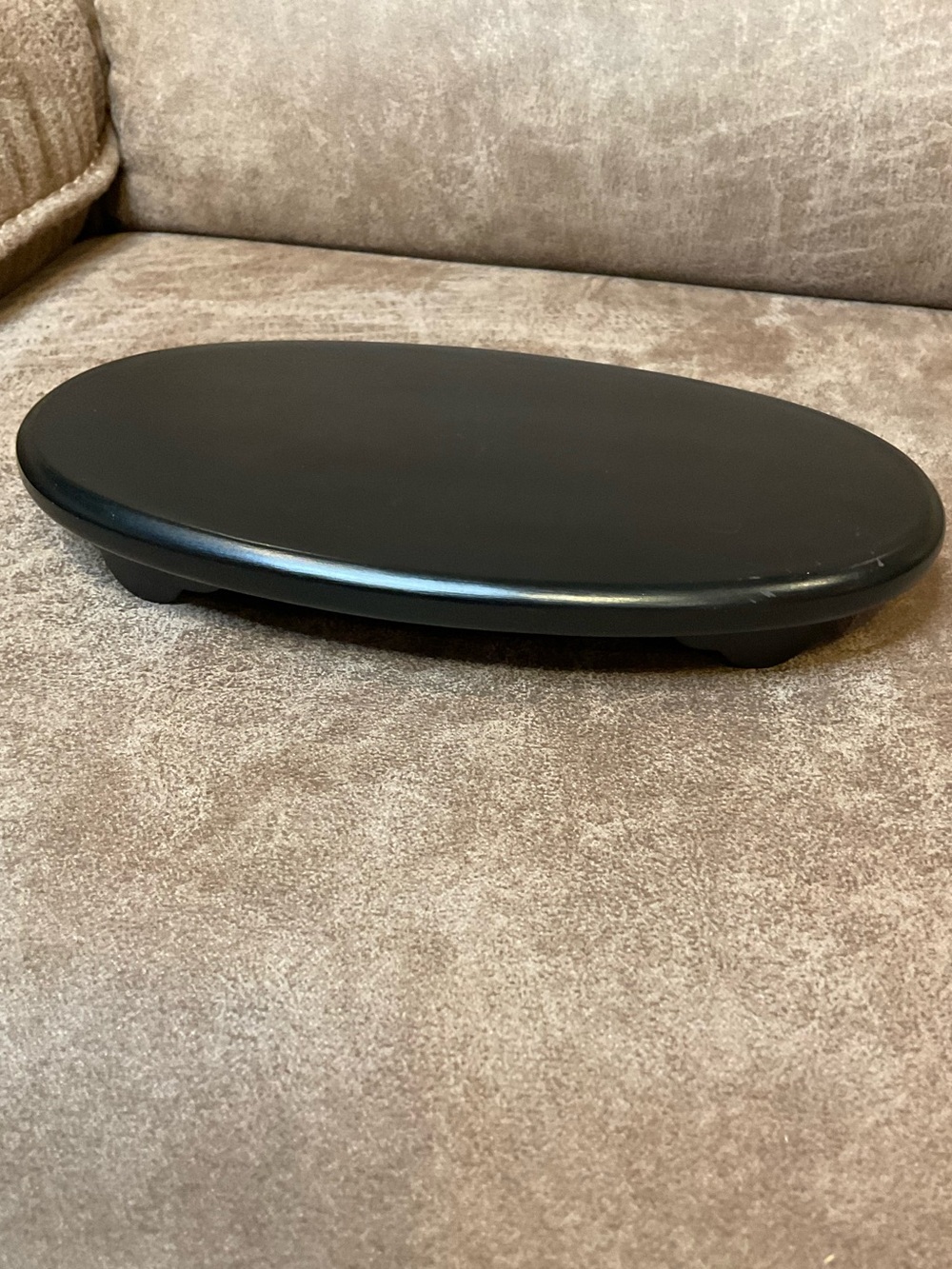 Vintage Small OMC Japan Black Wooden Pedestal